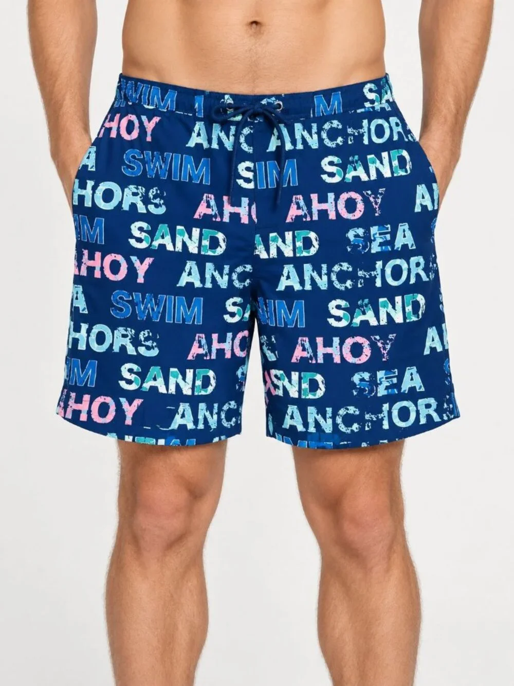 Brooks Brothers Mens Swim Trunks Mesh Lined Blue Printed Drawstring Size XL